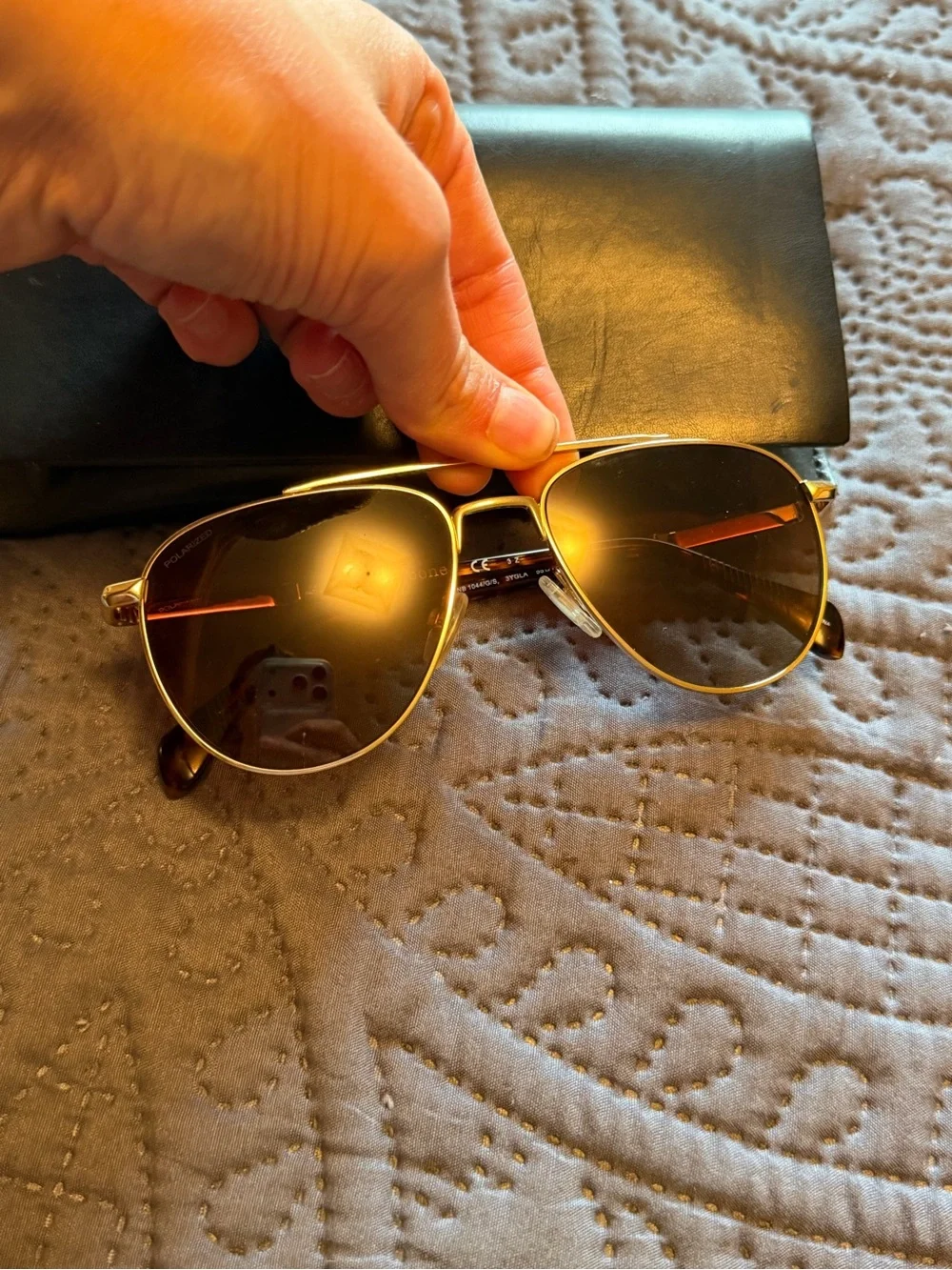 Rag & Bone Polarized Aviator Sunglasses with Brown Lenses